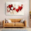 Élégante impression sur toile texturée rouge et crème - Urban Studio-1759410554
