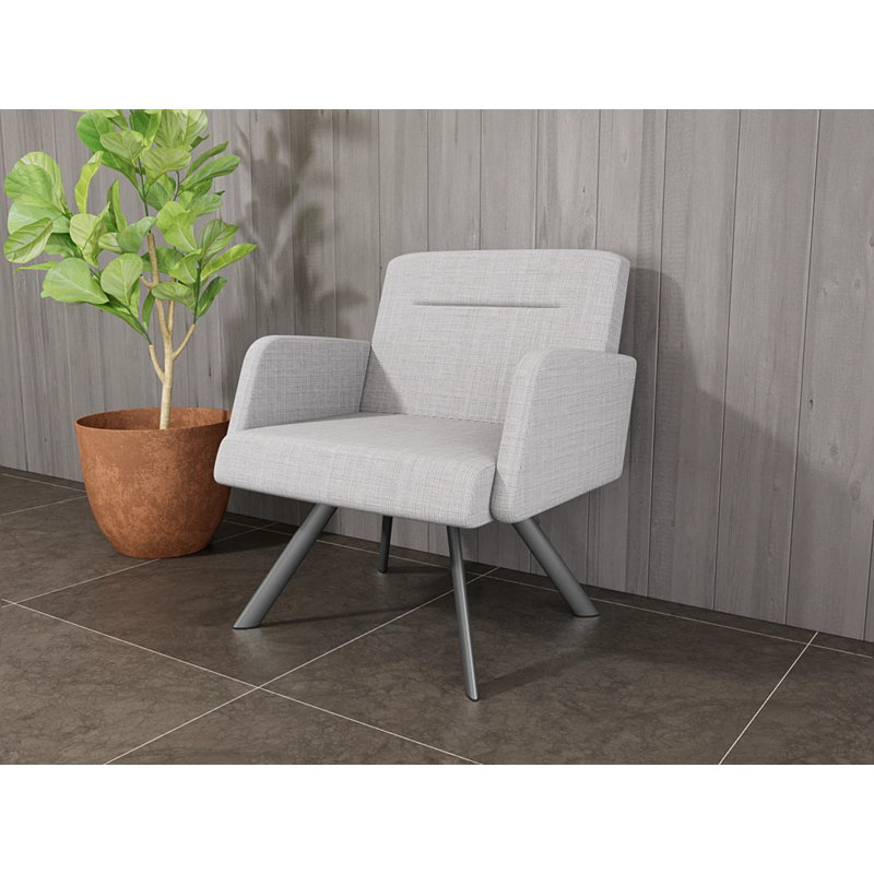 Fauteuil de réception Willy, Gris anthracite, Gris chambray