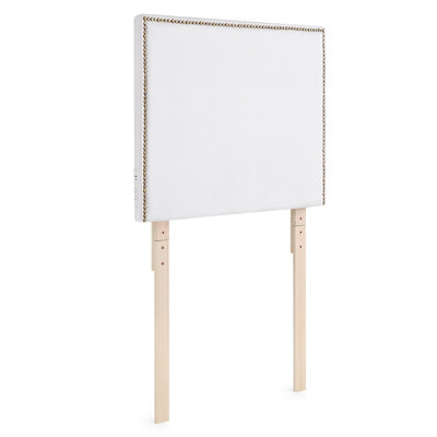 Tavira Allure Left Side Outlet Headboard with Legs - Rivet Frame - White