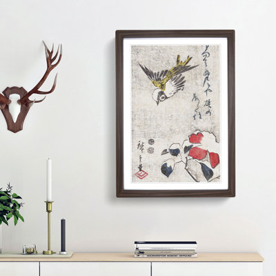Sparrow & Camellia by Utagawa Hiroshige - Picture Frame Painting Print