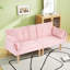 72" Foldable Pink Velvet Double Sofa, Space-Saving