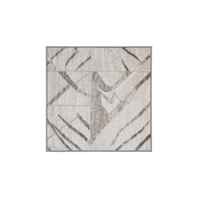 Tapis gris lavable à la machine, Carré 4 pi