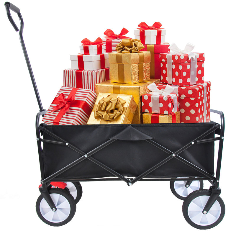 Chariot de plage pliant Wagon Garden (noir), H 46,46 po x l 40,55 po x P 21,26 po, Noir