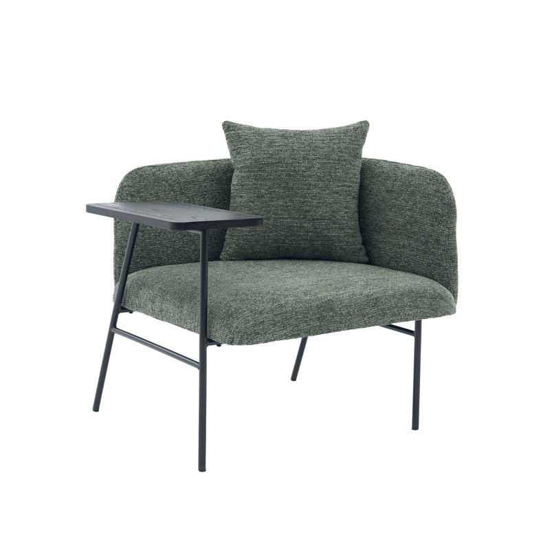 Chaise de loisir rembourrée avec tablette, Émeraude