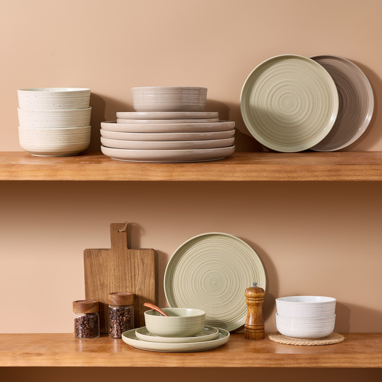  Constellation Plates And Bowls Sets, 12 Piece Dinnerware Sets, White, Assorted
