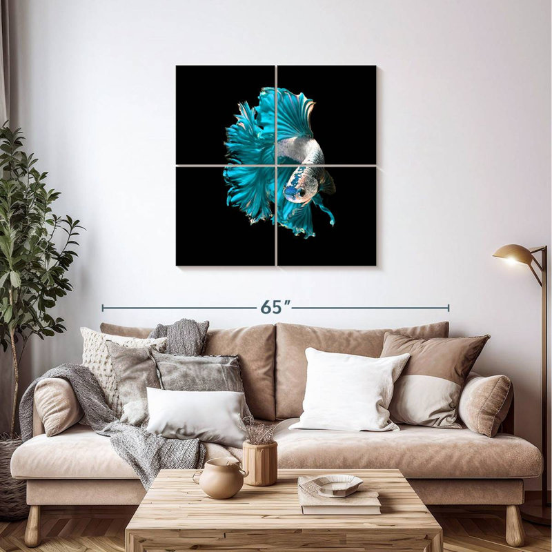 Poisson de chasse en peluche, H 38 po x l 38 po