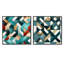 Cobin - Ensemble de 2 collages carrés à formes abstraites-101860502-101860499