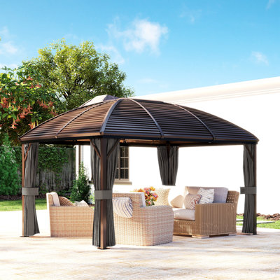 Outsunny 3 x 4m Hardtop Gazebo Aluminium Garden Pavilion