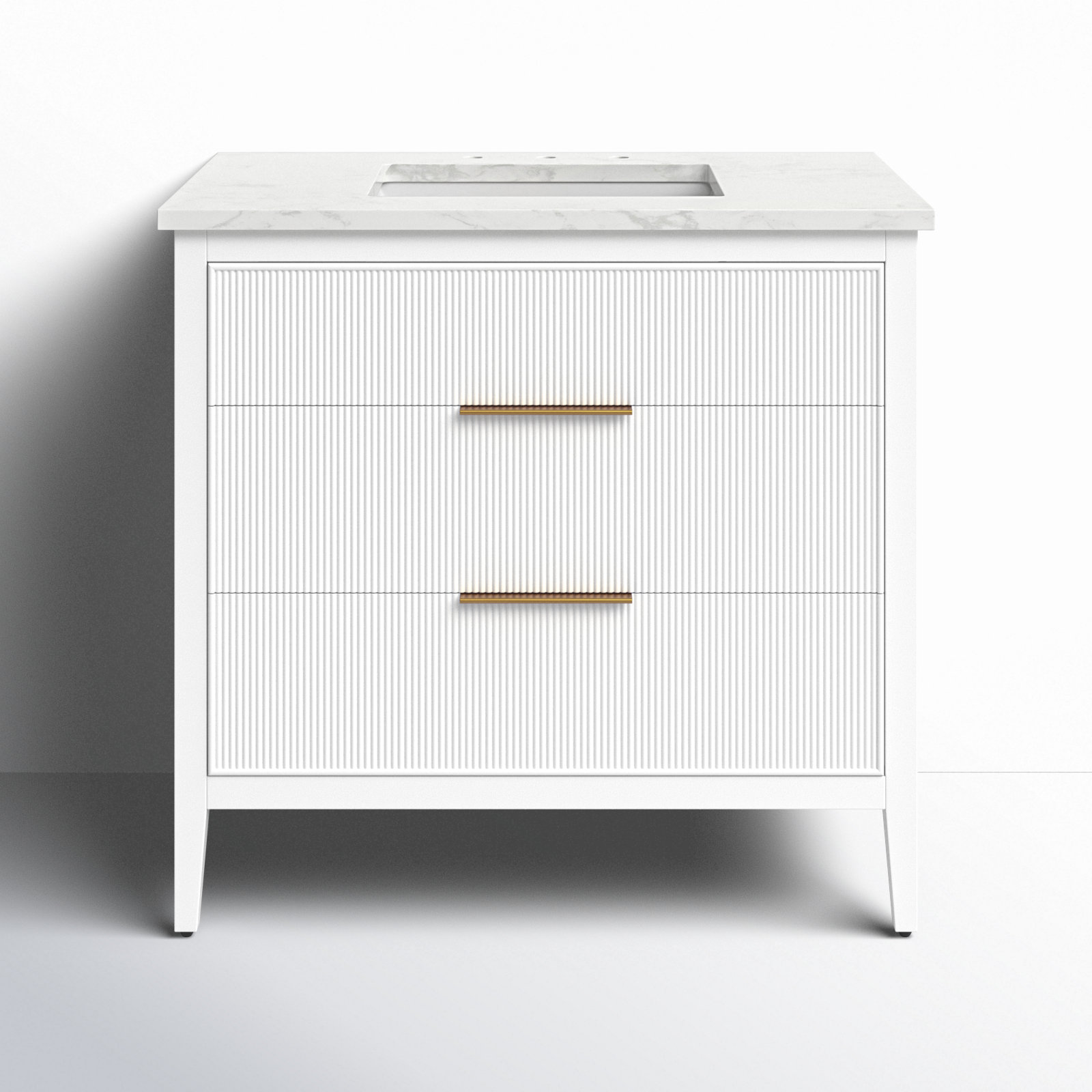 Bilroy 36" Oak Single Bathroom Vanity, White
