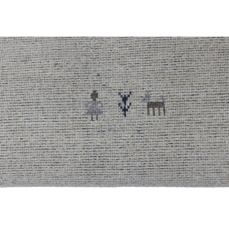 Tapis oriental moderne Oatmeal Tribal Gabbeh, Carré 8 pi