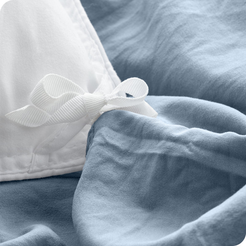 Dusty Blue Ultra-Soft Microfiber Queen Duvet Cover Set