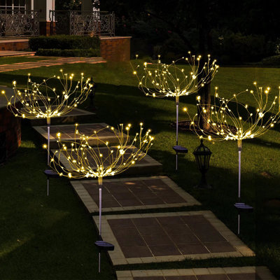 8 Mode 120 LED Solar Firework Waterproof Outdoor Garden Lights