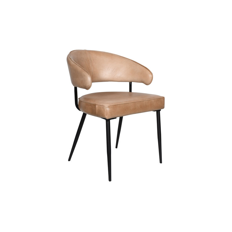 Fauteuil en cuir Atoka ivoire antique