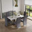 Table de salle à manger de luxe en faux marbre de 64 pouces avec base en U en miroir blanc argenté-105529710