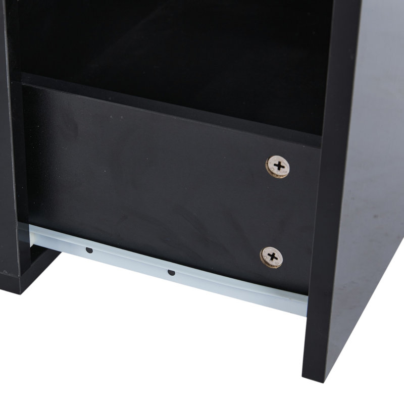 Pedestal Coffee Table with Storage, Black