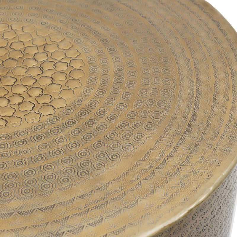 Delphine Embossed Metal Side Table