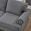 Moderne et confortable 59,5 po 2 places, canapé 100% rembourré, accoudoirs ronds avec rangement, structure en bois massif, coussin éponge haute densité à ressorts ensachés, housses de coussin amovibles de style classique