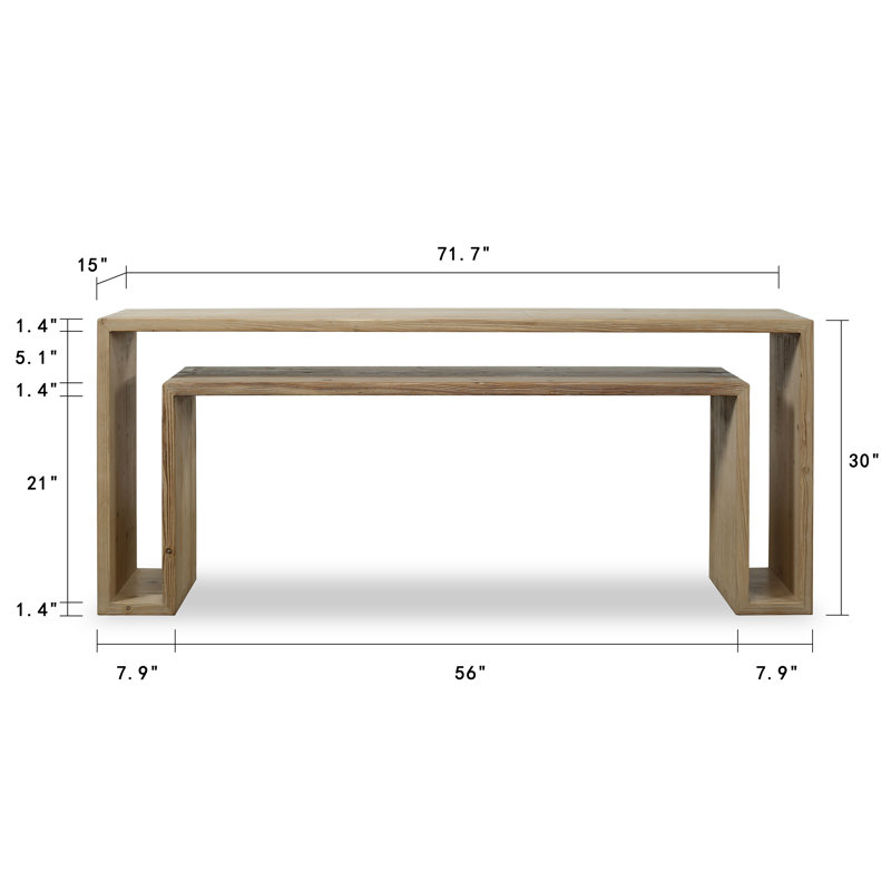 71.5'' W Solid Wood Console Table