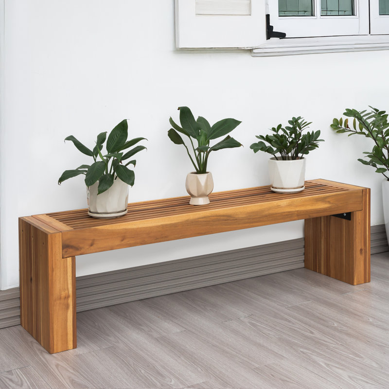 Banc d'extérieur en acacia - sans dossier, plateau à lattes