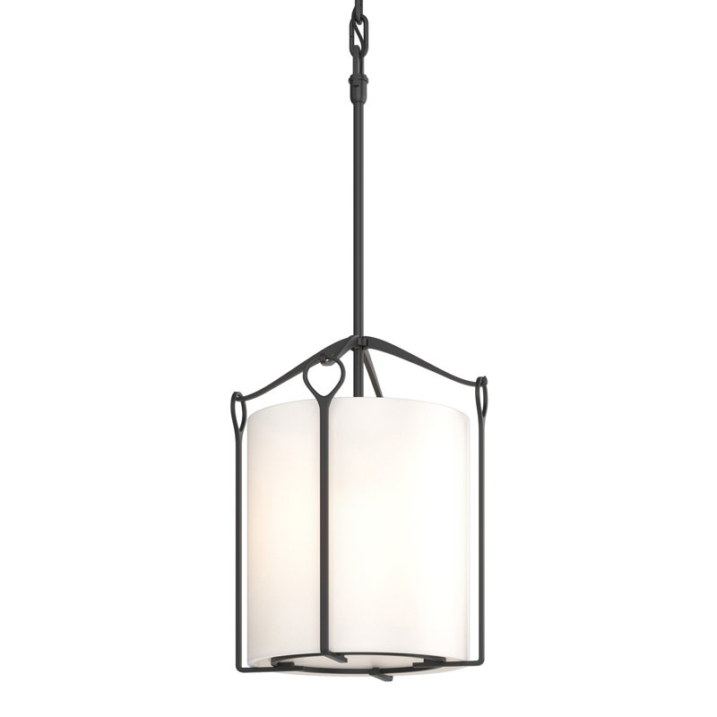 Bow 1 - Light Lantern Cylinder Pendant, Opal, Black