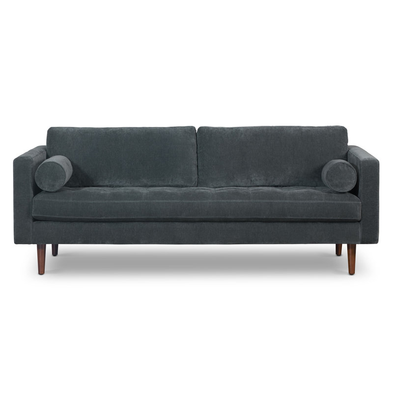 Canapé en velours Napa, H 34 po x l 88,5 po x P 38 po, Bleu boréal
