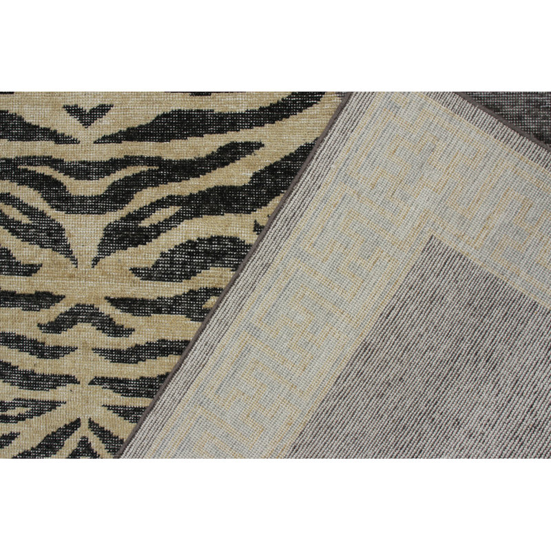 Distressed Homage Handmade Kilim Wool Animal Print Area Rug, Rectangle 9' x 12'