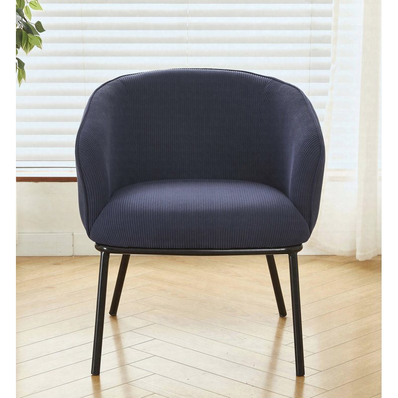 Fauteuil d'appoint moderne en velours côtelé, Bleu