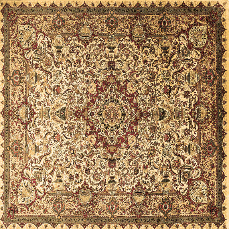 Tapis oriental brun Adraya, Carré 7 pi
