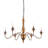 6-Light Brass Gold Leaf Farmhouse Chandelier