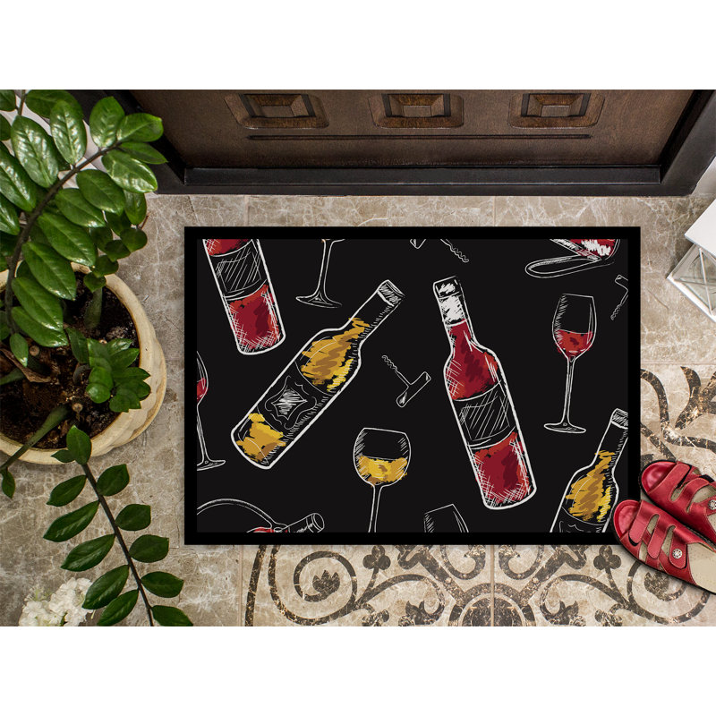 Non-Slip Outdoor Doormat, Black, 27" W x 18" L 