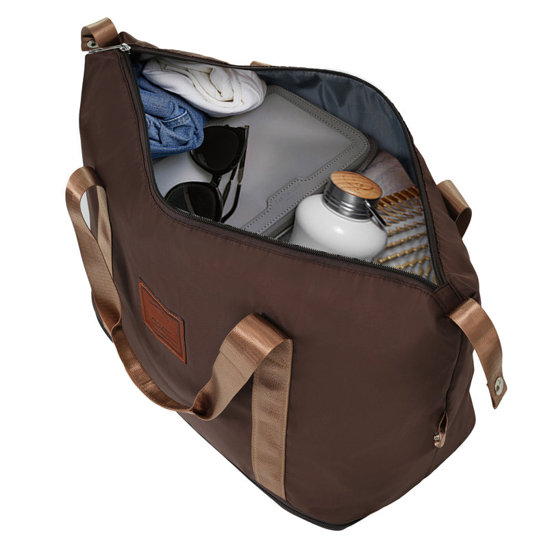 Ensembles de bagages 3 pièces, valises de transport légères en plastique rigide avec roulettes 22 po x 14 po x 9 po, approuvées par les compagnies aériennes, brun