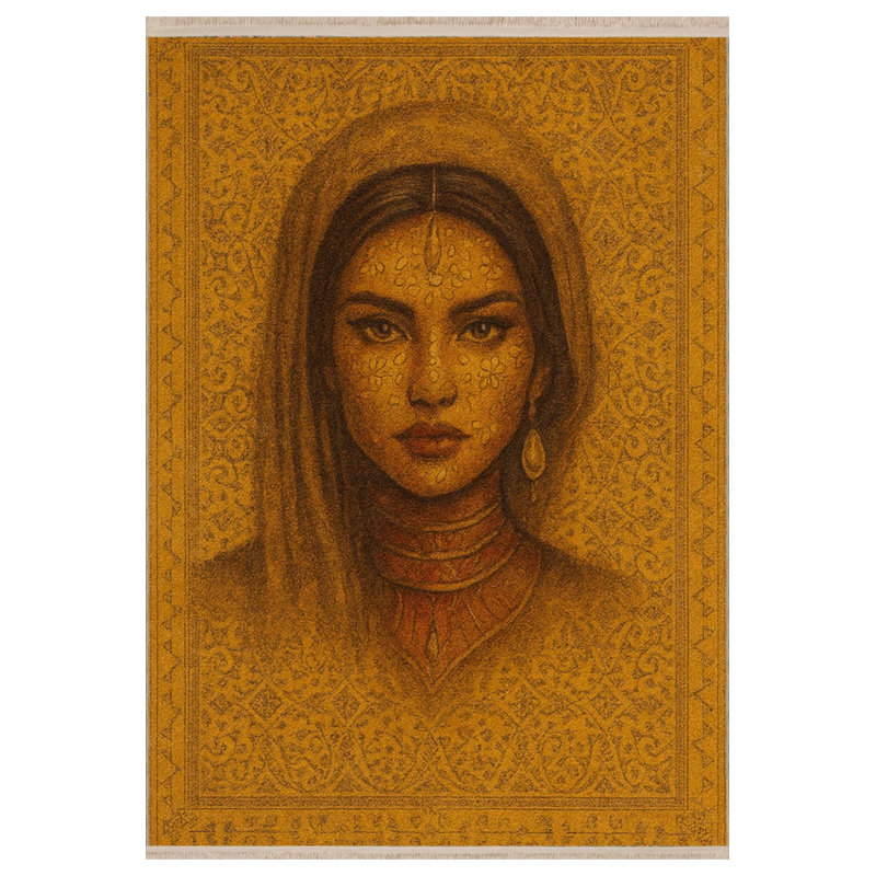 Tapis orange tissé lavable Mosso, 2'6" x 4'11"