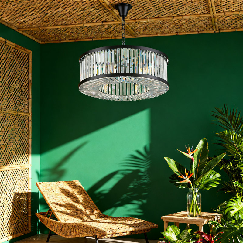 Luminaire suspendu moderne en cristal 6 lumières