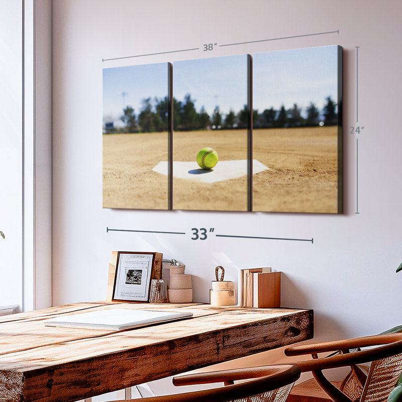 " Softball Base " on, 24" H x 38" W x 1.25" D