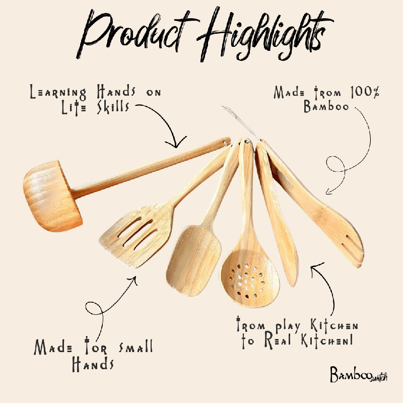 Ensemble d'ustensiles de cuisine Kids Bamboo