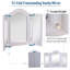 Larose Trifold Tabletop Mirror w/16 LED Lights 73x53.5cm White