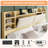 47.2" Bookcase Upholstered King Size Bed Frame with 4 Storage Drawers,Maple-2113984024