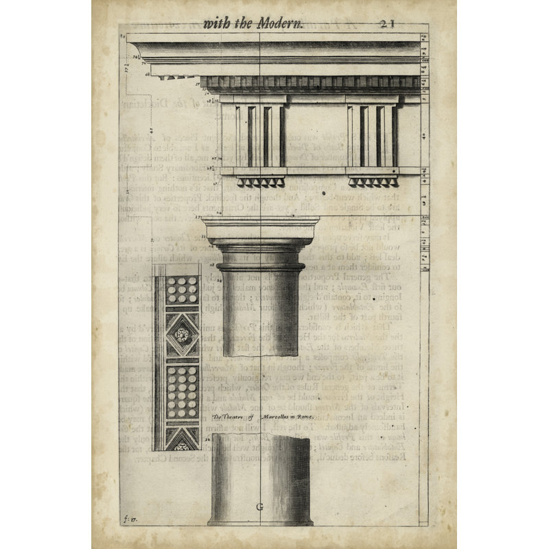 Architecture antique, H 48 po x l 32 po x P 1,25 po