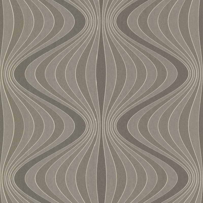 Rouleau de papier peint embossé 3d 33 pi x 20,5 po hendrix gravure ogee Geo, Gris