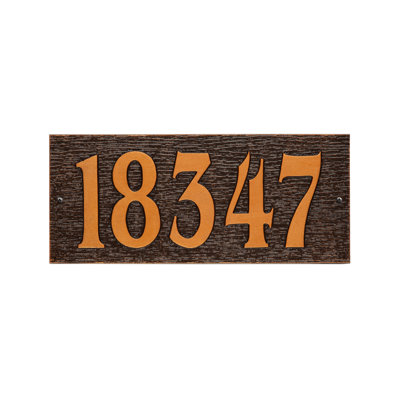 Woodgrain Mid-Century Rectangle Plaque, Standard Wall 1-line