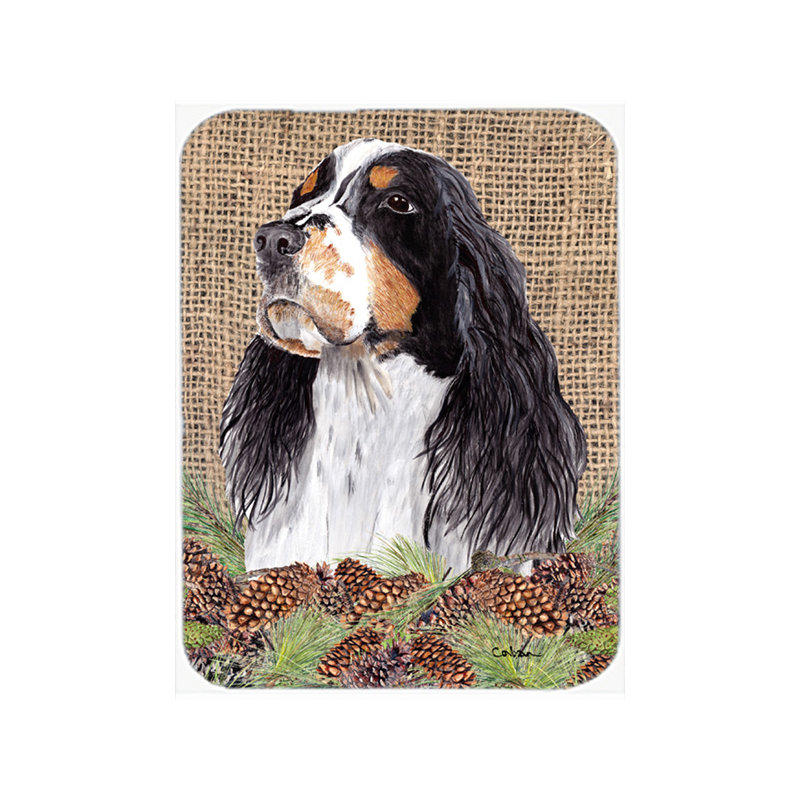 Planche à découper en verre trésors caroline Springer Spaniel