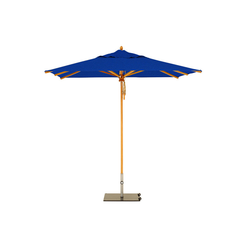 Safari 11.5' Square Umbrella, Square Metal Base with Wheels, 99.6" H x 90.55" W x 90.55" D, Pacific Blue