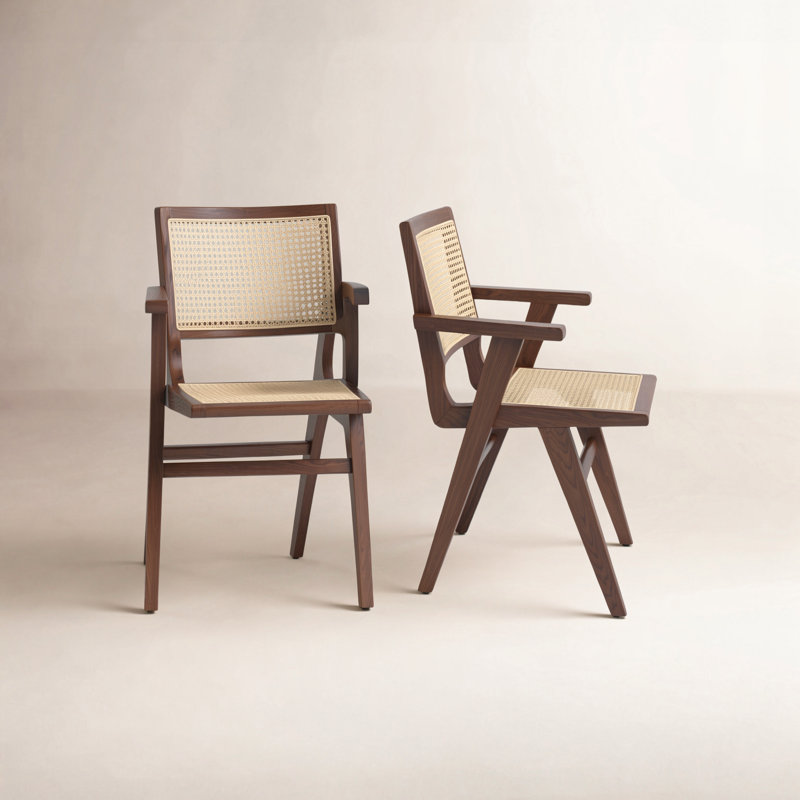 Atticus 18.10'' H Ash Armchair, Walnut