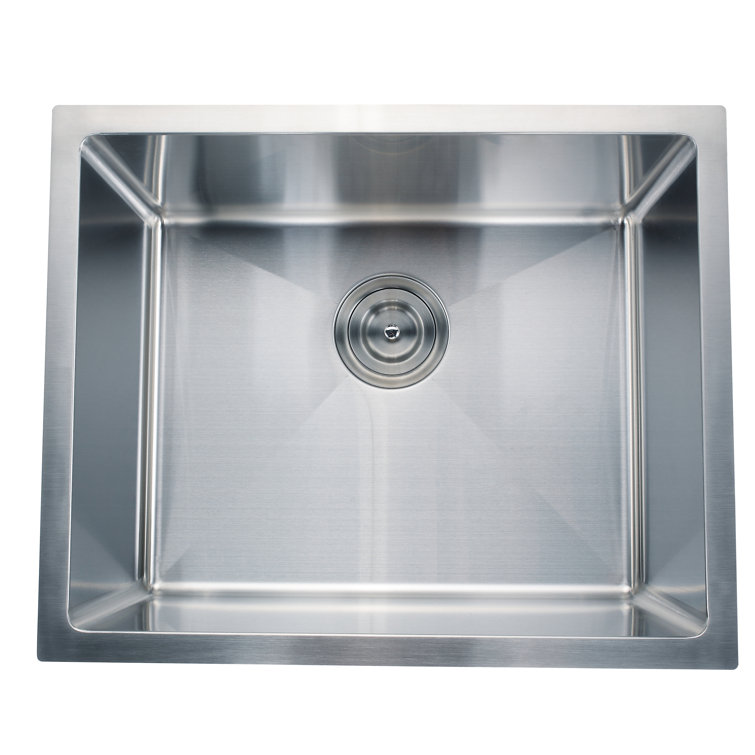 23" L X 18" W Undermount Kitchen Sink Single Bowl Drop-in Stainless Steel Sink with Basket Strainer