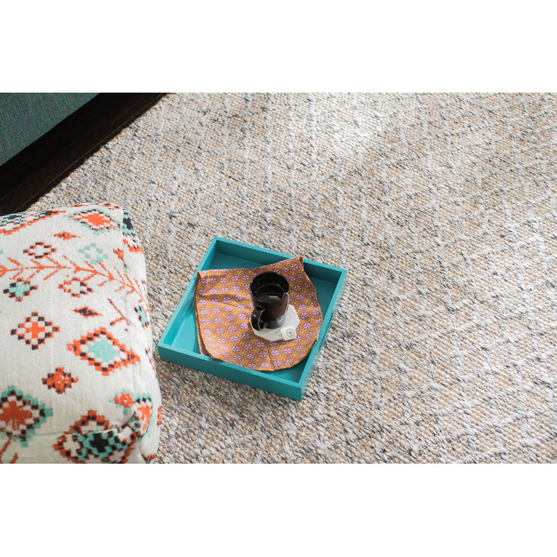 Covington Rectangle Geometric Handmade Hand-Loomed Indoor Area Rug in Gray/Ivory/Tan, Rectangle 5' x 8'