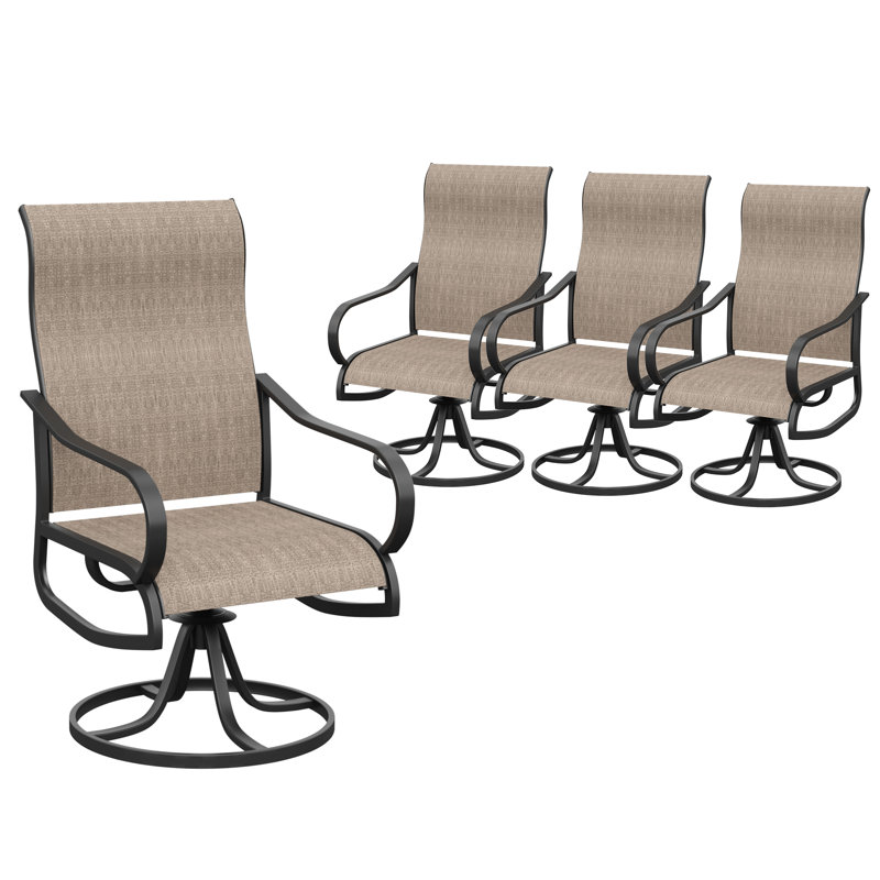 Fauteuil de patio pivotant Jeovoni, Brun