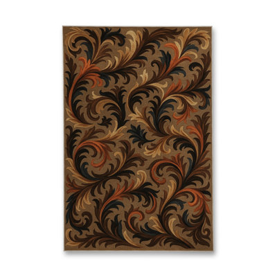 Tapis bleu tissé lavable rétro Mosso