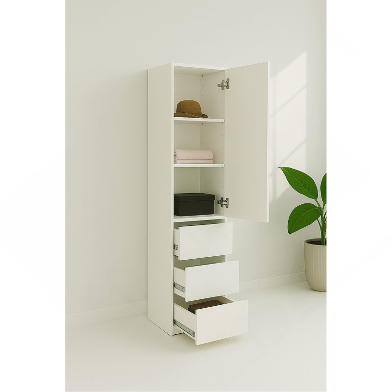 Elise Modular Wood Closet System With Mirror