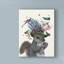 «Squirrel Bird Keeper and Blue Acorns», impression sur toile tendue-33421670