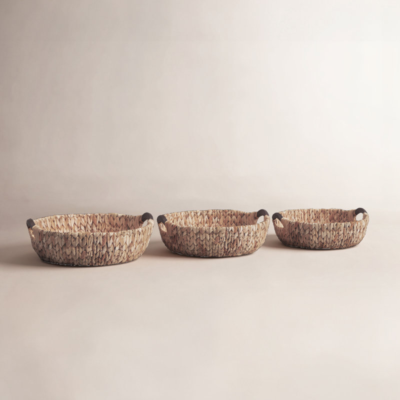 Ensemble de 3 paniers ronds en osier